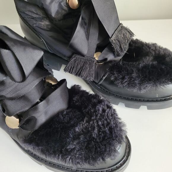 Kelsi Dagger Brooklyn Faux Fur Gamble Lug Sole Winter Boot in Black, Size 10 - Picture 6 of 13